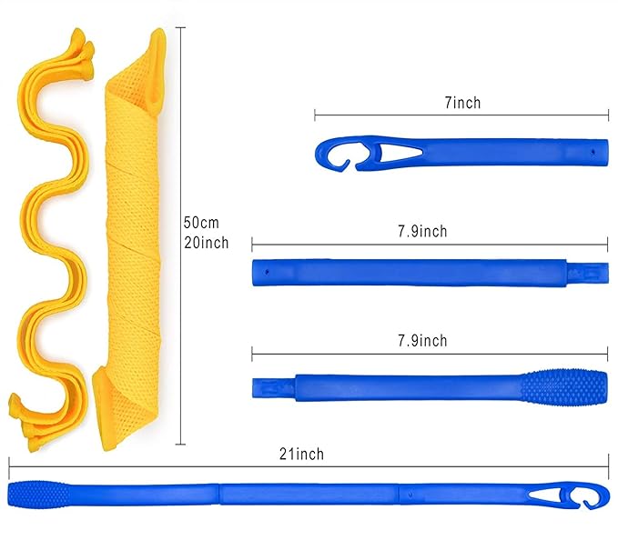 48PCS Hair Curlers Heatless Spiral and Wave Two Styles’Curls(20inch) No Heat Curlers with 4PCS DIY Styling Hooks for Women and Girls’ Medium or Long Hair (20 inch)