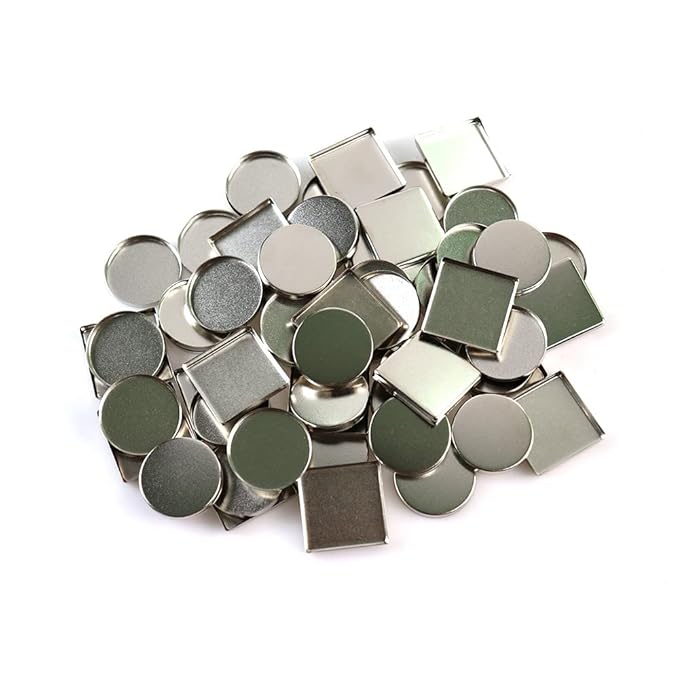 50 Pcs Empty Round Metal Pans, Makeup Palette Pans for Eyeshadow Magnetic Cosmetic Palette Size 26mm (Round - 50 Pcs)