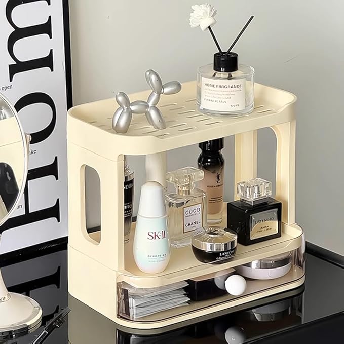 3-Tier Desk Organizers & Dispensers,Mail Holder for Office Desk Organization,Kitchen Spice Rack or Bathroom Countertop Organizer, Gift for Teachers, Classmates, and Friends (Beige)