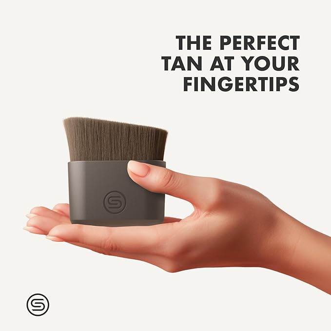 SONN Self Tanner Brushes - Body and Face Kabuki Brush Applicator for Fake Tan, Lotion, Makeup, and Sunscreen, Back Applicator for Sunless Tanner and cream (Face Brush)