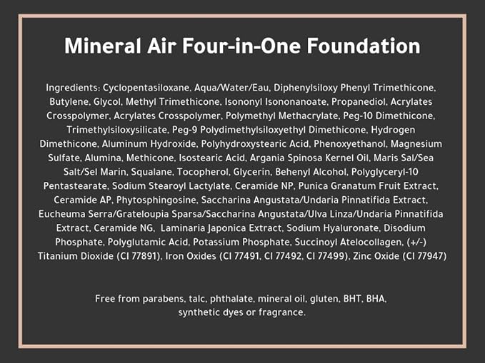 Mineral Air Four-in-One Foundation for Mineral Air Mist Device—Color, 10 ml, Travel Size - Mocha