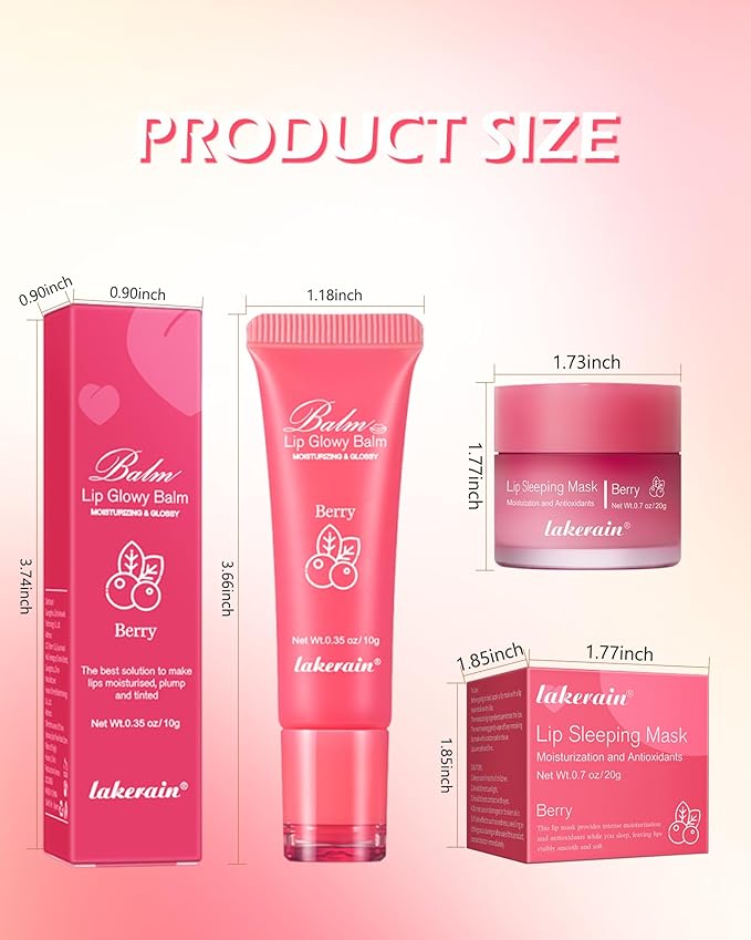 2Pcs Lip Glowy Balm & Lip Sleeping Mask Set,Hydrating Nourishing Repair Sleeping Lip Mask,Glossy Tinted Lip Balm,Day & Night Smooth Cracked Chapped Dry Lip,Lip Care Therapy Treatment for Women-04Grape