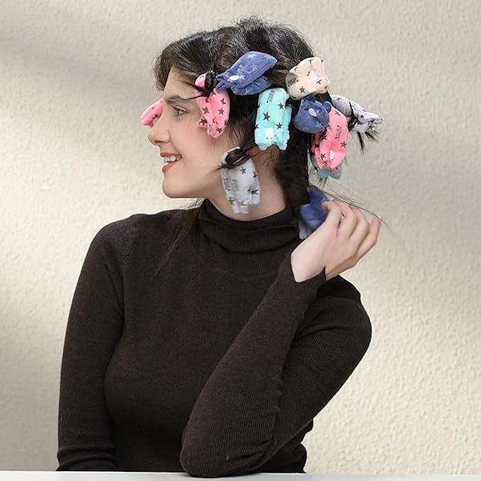 Aimin Hair Heatless Hair Curlers No Heat, Heatless Curls Overnight Blowout Rods, No Heat Hair Curlers To Sleep In, Soft Flexi Rods For Long Hair, Thick Curling Rod Styling Tools (10pcs) …