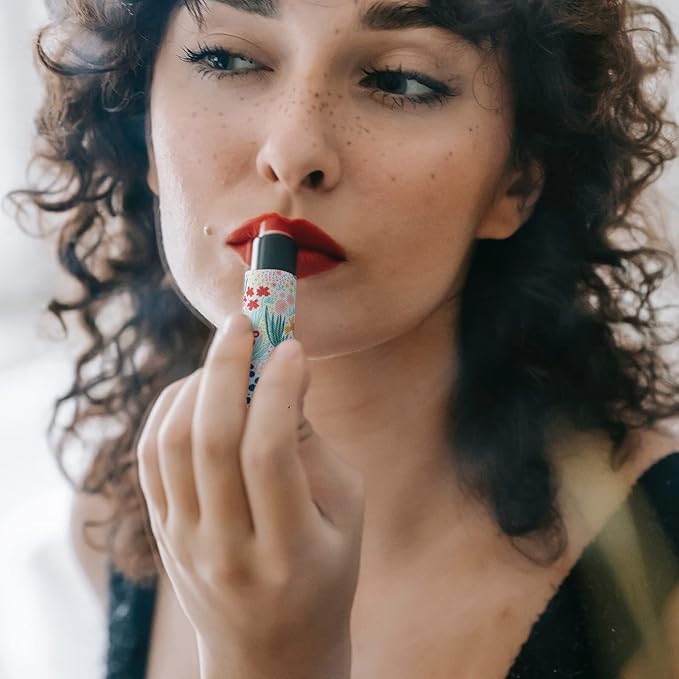 6 Pack Compact Clip-On Chapstick Holder Premium Release Clip Neoprene Sleeve Lip Balm with Clip Fits Most Standard Lip Balm, Large