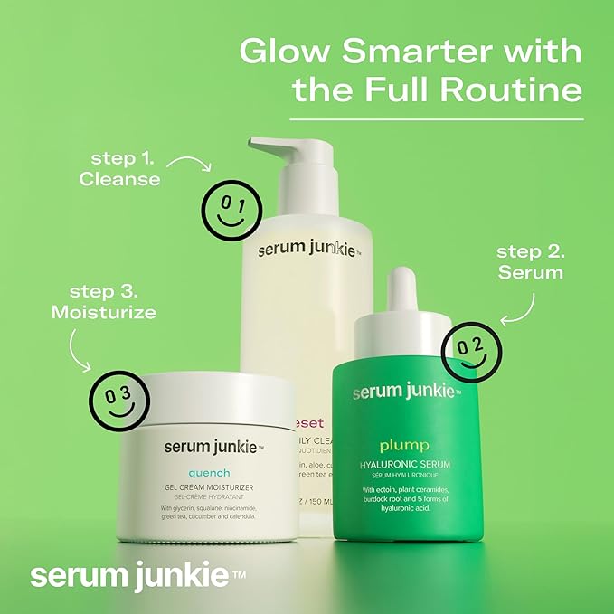 PLUMP Hyaluronic Acid Serum with 5D Hyaluronic Complex, Ectoin, Plant Ceramides, Vitamins B5 & E, Deep Hydration, Strengthens Skin Barrier, Fragrance-Free, 1 fl oz