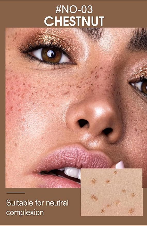 AKARY Freckle Pen Professional Lifelike Face Concealer Point Out Natural Waterproof Longlasting Soft Artificial Freckles Fine Makeup Freckle Pen Life Face Decoration (#03 Chestnut)