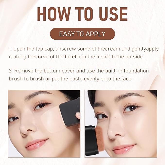 2PCS Long-Lasting Concealer Foundation Stick, Creamy Full Coverage, Hydrating Olive & Camellia Formula for Dark Circles (05deep wheat)