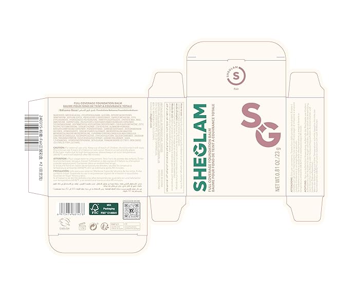 SHEGLAM Hydrating Cream Full Coverage Foundation Balm Long Lasting Concealer Face Foundation for Dry Skin - Fair