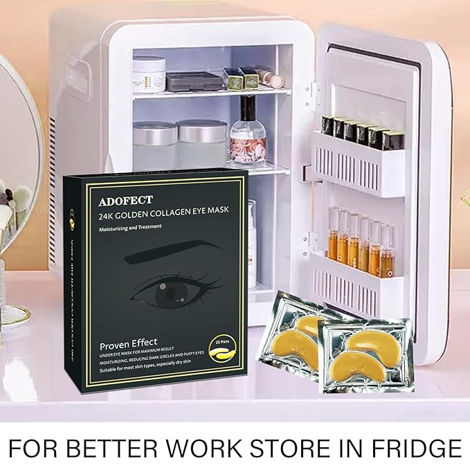 25 Paris Under Eye Patches Eye Mask for Puffy Eyes, Reducing Dark Circles, Anti-Aging & Refreshing, Collagen Eye Mask Eye Pads for Skin Care, 24K Gold