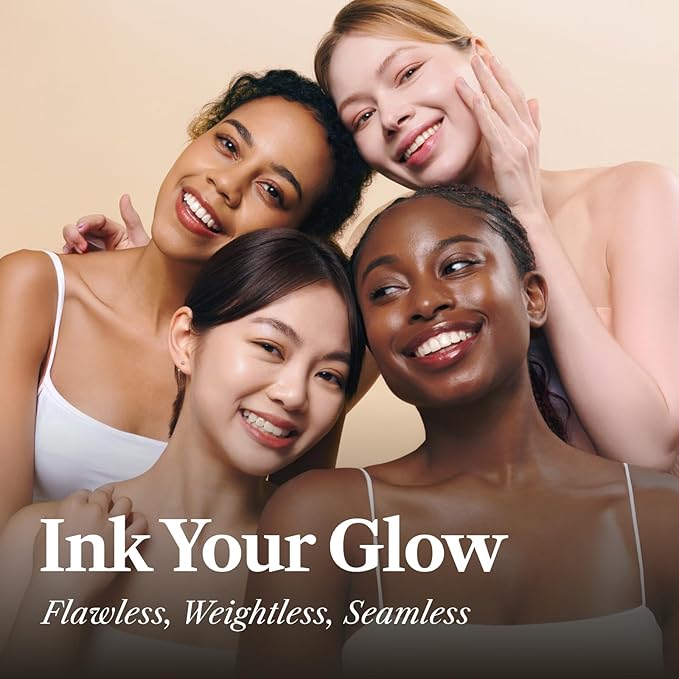 THE FACE SHOP Ink Lasting Liquid Foundation, Full Coverage, 72‑Hour Wear Semi‑Matte Finish, Makeup with Bakuchiol, N610 Pecan, 0.84 Fl. Oz.