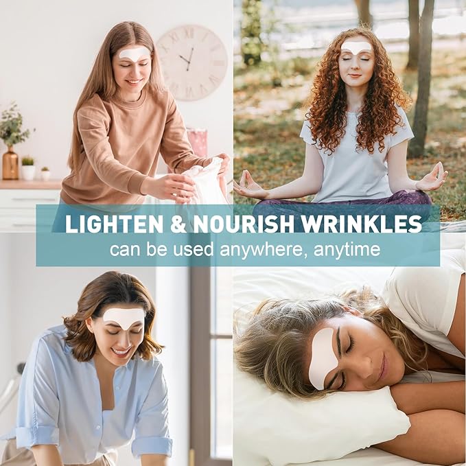 28 Pcs Forehead Wrinkle Patches - Anti Wrinkle Facial Patches with Collagen and Vitamin E for Face Overnight to Smoothing Fine Frown Lines & Wrinkles Treatment
