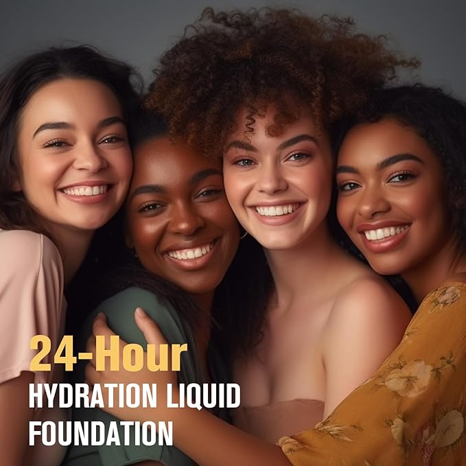 UCANBE Matte Liquid Foundation with Brush, Skincare Serum Foundation Face Makeup with Hyaluronic Acid, Medium to Full Coverage Waterproof Oil Control Longwear, for Mature Skin, Nude Beige, 1 fl. oz.