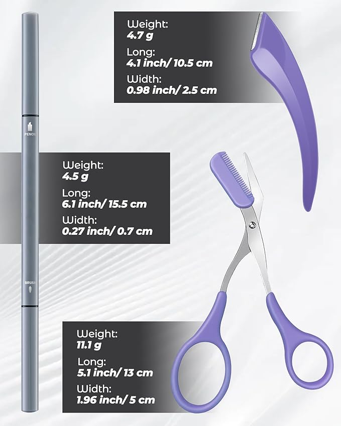 6Pcs Microblading Eyebrow Pencils Light Brown Waterproof Eye Brow Pencil w/Eye Brow Razor & Scissors Kit 0.5mm Ultra-Fine Tip Creates Hair-Like Strokes for Women Effortless Natural Brows