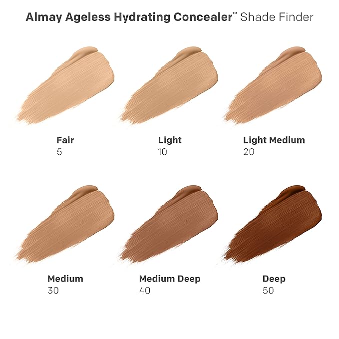 Almay Anti-Aging Concealer, Face Makeup with Hyaluronic Acid, Niacinamide, Vitamin C & E, Hypoallergenic-Fragrance Free, 050 Deep, 0.37 Fl Oz (Pack of 1)