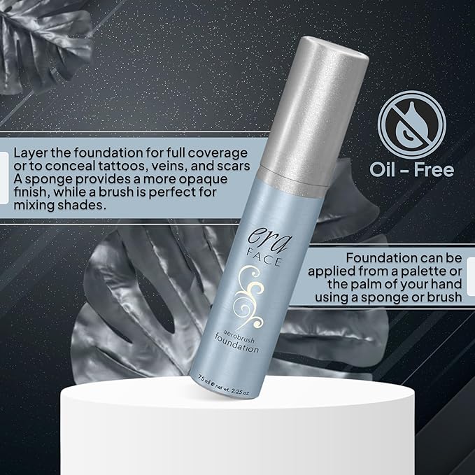 ERA Beauty ERA Face spray makeup (Y1 Creamy Vanilla, 2.25 oz) - airbrush foundation, everyday, buildable, professional spray on cosmetics