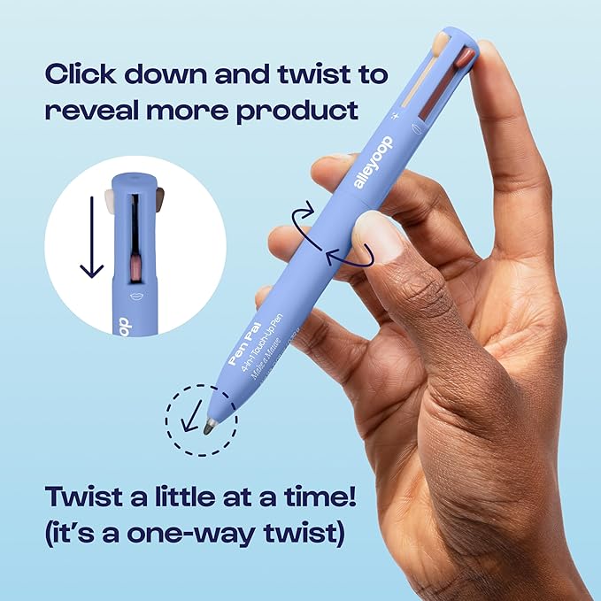 Alleyoop Pen Pal Touch-Up 4-in-1 Makeup Pen, Berry Busy (Medium - Deep) - Travel Make Up Set with Eyeliner, Brow Pencil, Highlighter & Lip Liner - High-Pigment Formula, Easy & Smooth Application