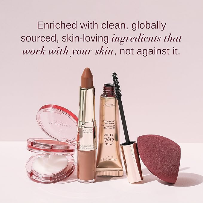 Wander Beauty Wanderlust Powder Foundation - Rich - Blurs and Evens Skin Tone - Perfects and Hydrates With Hyaluronic Acid, Aloe, Honeysuckle, & Vitamin E - Lightweight, Buildable Coverage - 0.31 oz