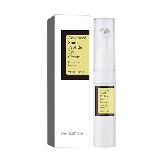 Eye Serum，Snail Peptide Under Eye Cream for Dark Circles，Eye Cream with 360° Massage Ball Reduce Wrinkles