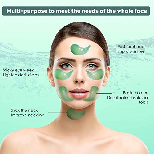 60Pcs Gel Crystal Collagen Eye Pads, Under Eye Mask for Moisturizing,Fine Lines, Dark Circles& Puffy Eyes Under Eye Patches (Green(Canned)