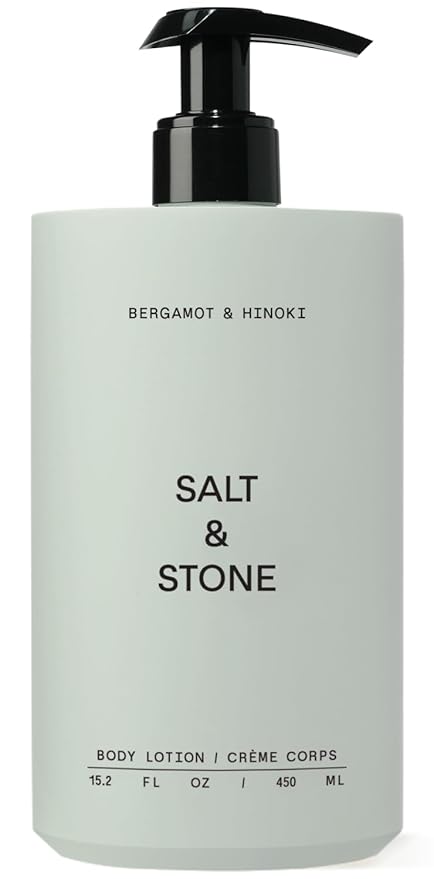 Salt & Stone Body Lotion for Women & Men| Scented Daily Body Lotion | Hydrates, Nourishes & Softens Skin | Restores Dry Skin | Fast-Absorbing | Cruelty-Free & Vegan (450 ml) (Bergamot & Hinoki)