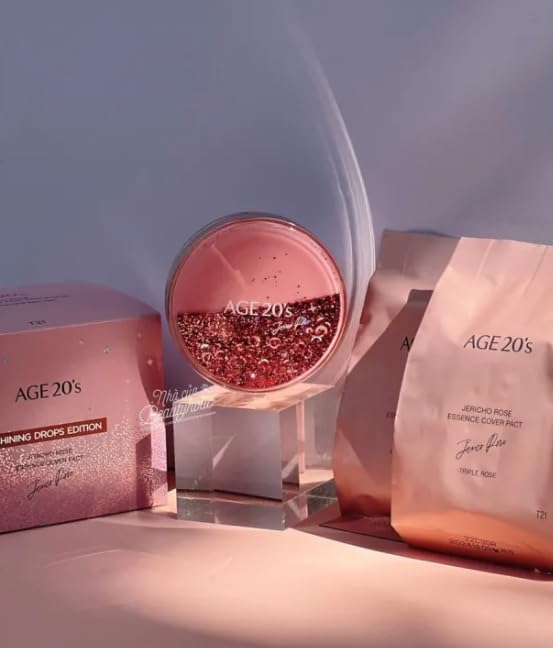 AGE 20's Shining Drop Edition Jericho Rose Essence Pink Pact Pink Latte No.21 Makeup Foundation 1 Refil