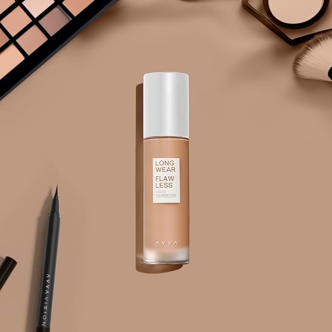 Liquid Foundation Makeup Natural True Skin Tone Full Coverage Concealer Flawless Complexion Blendable Longwear, 105, 1 fl. oz.
