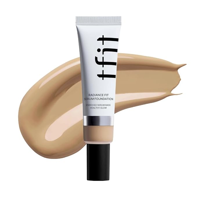 TFIT Radiance Fit Serum Foundation - Flawless Coverage, Dewy finish, Long-lasting, Lightweight, Korean Makeup,1.05 Oz. (W2.5 Honey, 1.05 Oz.)