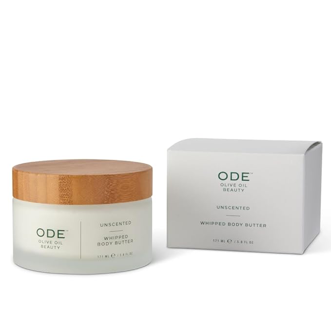 McEvoy Ranch Whipped Body Butter | ODE Olive Oil Beauty | 5.8 FL OZ | Crafted with Organic EVOO, Hyaluronic Acid, Organic Shea & Cocoa Butters | Nourishing, Brightening, Firming (Unscented)