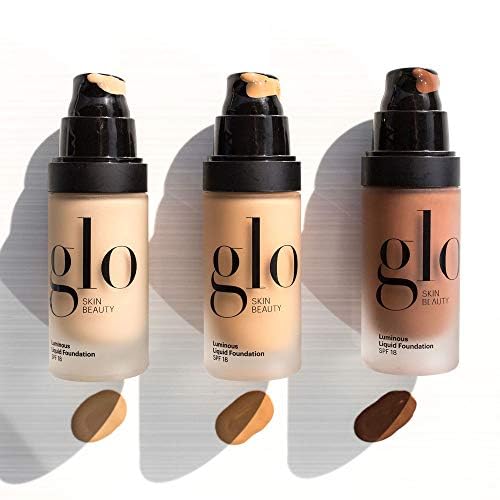 Glo Skin Beauty Luminous Liquid Mineral Foundation Makeup with SPF 18 (Café) - Improves Uneven Skin Tone, Smooths & Corrects Imperfections, Sheer to Medium Coverage, Dewy Finish