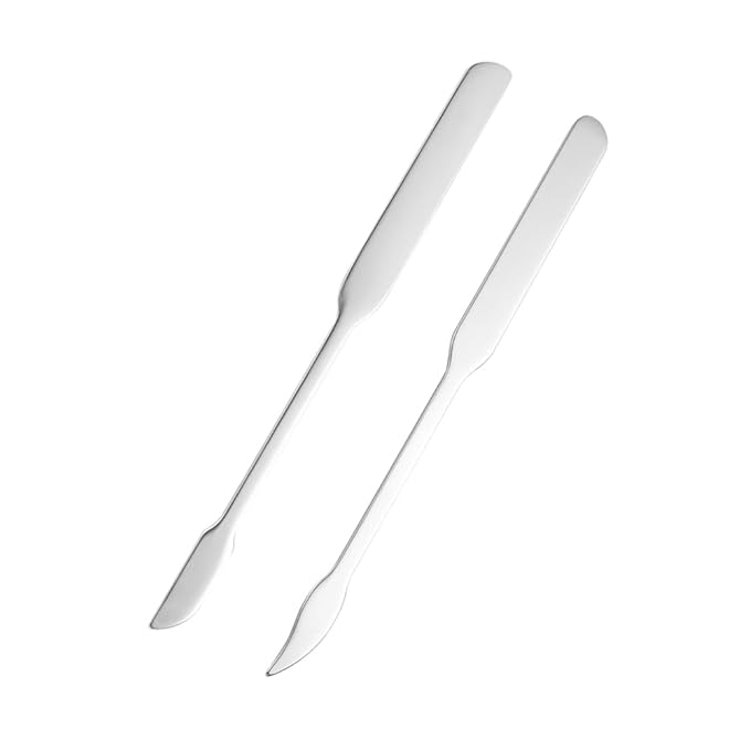 3pcs Cosmetic Mixing Makeup Spatula Nail Art Palette,Spoon Stainless Steel Spatula Face Brush Stirring Embossing Stick Makeup Brushes Cosmetic Tools Nail Polish Mix Stick