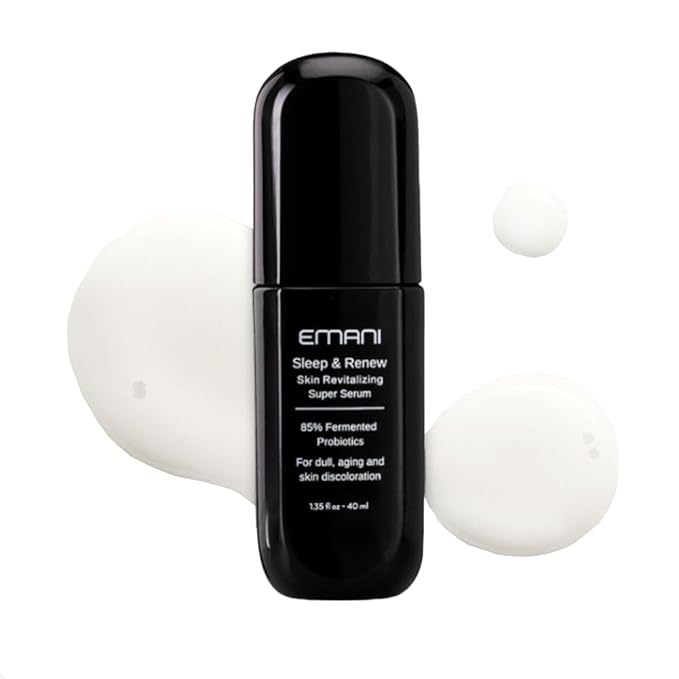 Emani Sleep and Renew Face Serum With Anti Aging and Wrinkle Reducing Properties, Hydrating Serum Contains Fermented Probiotics for Dull and Aging Skin for Women, 1.18 fl oz