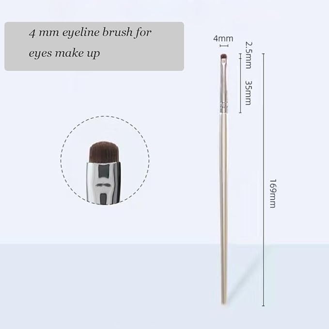 Mini Smudge Brush for Eyeliner,2 PCS Small Smudge Brush for Precision Eyeshadow and Eyeliner,Eyeliner Brush for Powder Gel Cream Liquid Concealer,Eye Makeup Brush Set