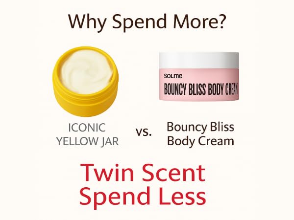 SOLME Brazilian Bum Bum Body Lotion Bouncy Bliss | Skin Tightening Body Butter with Coconut & Jojoba Oil, Collagen & Avocado Extract | Glowing Skin | Peach Vanilla Scent | K-Beauty, 6.76 fl. oz.