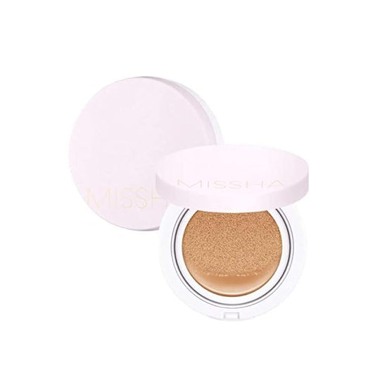 MISSHA Magic Cushion Foundation No.25 Warm beige for light/medium with neutral skin tone Flawless Coverage, Dewy Finish,Easy Application for All Skin Types