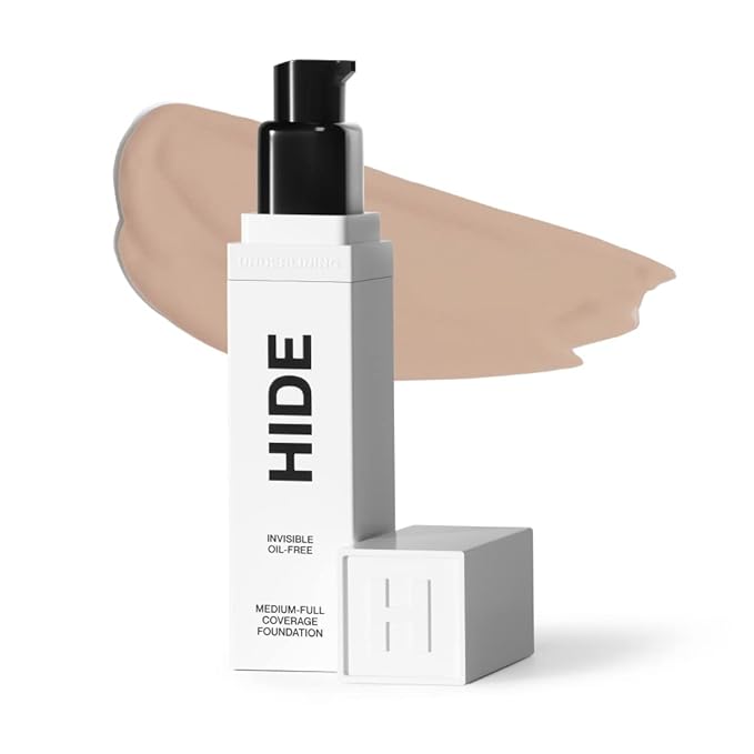 HIDE PREMIUM Liquid Foundation, Multi-Use Waterproof Foundation, Medium/Full Coverage Foundation, Shades for All Skin Types (See Shade Finder), Vanilla, 1 fl oz