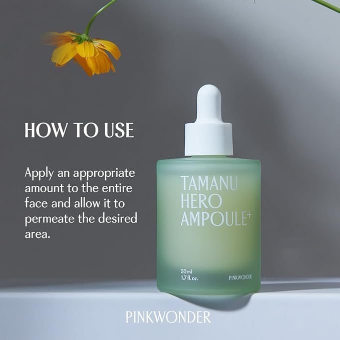 PINKWONDER Tamanu Hero Ampoule⁺ 1.69oz (50ml), 50,000ppm Tamanu Oil for Soothing