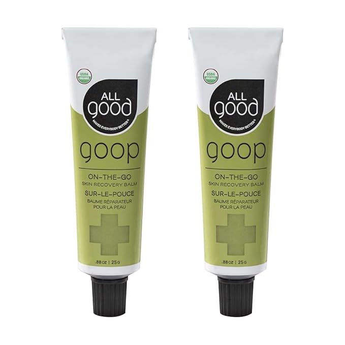 All Good Goop on the Go - Chafing Cream, Dry Skin Salve, Cracking Lip Moisturizer - Soothes, Hydrates & Calms - Travel Size Recovery Balm 1oz (2-pack)