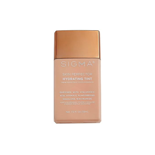 Sigma Beauty Skin Perfector – Hydrating Skin Tint Foundation for Lightweight, Buildable Coverage, With Hyaluronic Acid, Niacinamide Serum, and More (1 Fair Ivory Tint, 1.12oz)
