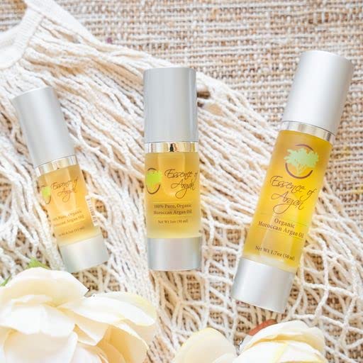 Essence Of Argan 100% Pure Moroccan Organic Argan Oil - Natural EcoCert Oil that Nourishes, Conditions and Moisturizes Your Skin, Hair and Nails