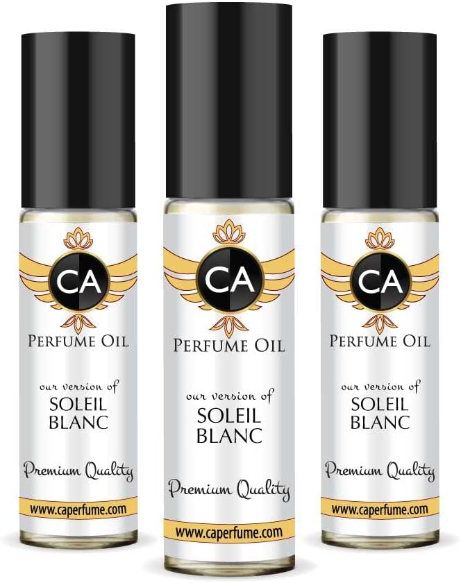 CA Perfume Impression of Soleil Blanc For Women & Men Replica Fragrance Body Oil Dupes Roll-On 0.3 Fl Oz-X3