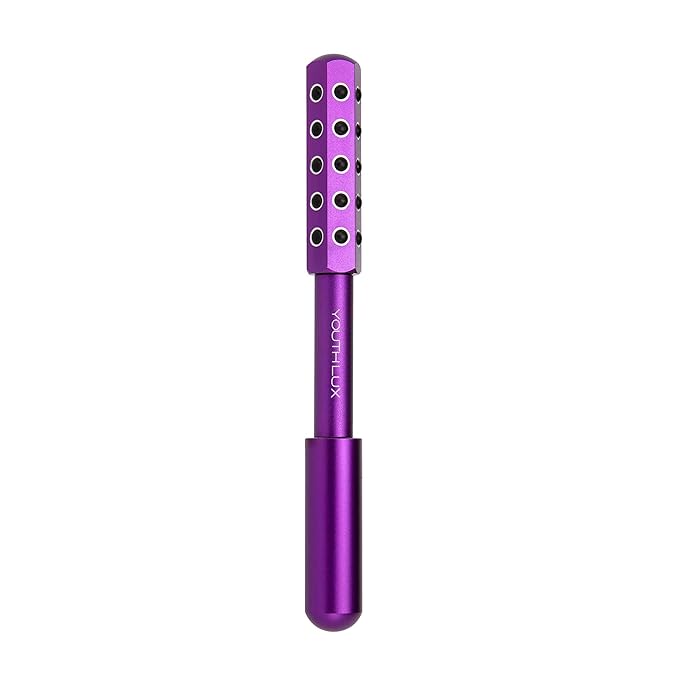Radiance Roller – Germanium Stone Facial Massage Tool for Lifting, Sculpting, De-Puffing, Glow Boost, Energizing & Cooling Effect (Purple)