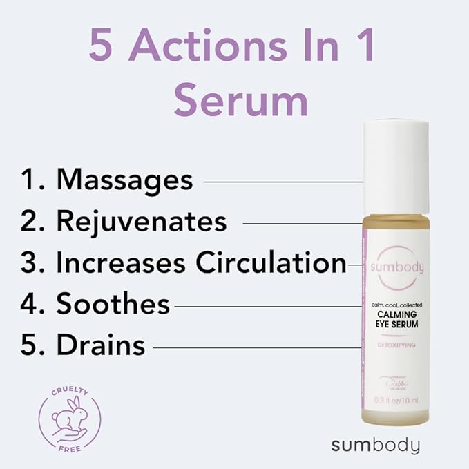 Natural Peptide Energizing + Eye Serum Reduces Puffiness, Fine Lines & Under Eye Bags Hydrating fragrance free Under Eye Treatment Roller ball massage, age-defying eye cream