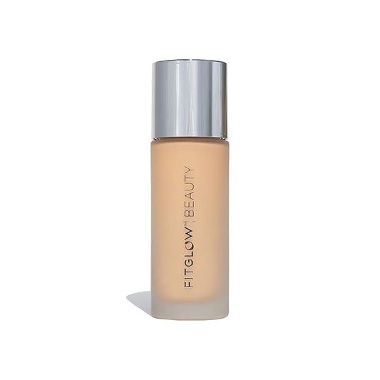 Fitglow Beauty - Natural Foundation+ Photo-Filtering Foundation | Vegan, Woman-Owned Clean Beauty (F2.7 - Golden Light Medium)