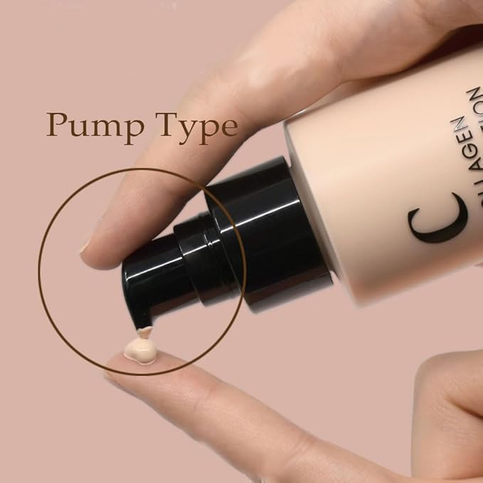 PS.PRETTYSKIN Collagen foundation for women, Long-Lasting Perfect Cover UV protection SPF15, Korean makeup with Titanium Dioxide 100ml/3.38fl.oz. (#23)