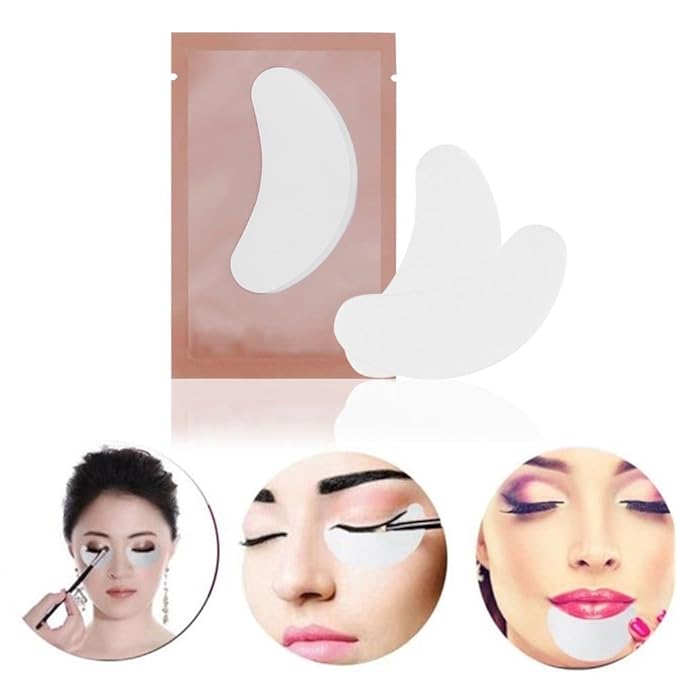 Adecco LLC 50 Pairs Eye Gel Pads, Eyelash Extension Under Eye Pads, Lint Free Lash Extension Under Eye Gel Patches for DIY False Eyelash Extension Makeup Supplies, Eye Mask Beauty Tool