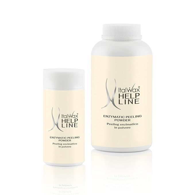 Italwax Help Line Enzymatic Peeling Powder 3.17 oz (90g) – Gentle Facial Exfoliant with Papain and Bromelain – Pre-Waxing Skincare – for Professional and Home Use