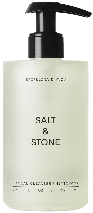 Salt & Stone Facial Cleanser for Women & Men, Spirulina & Yuzu Gentle Facial Wash with Hyaluronic Acid, Squalane, For All Skin Types, Vegan, Cruelty Free, 7.2 oz