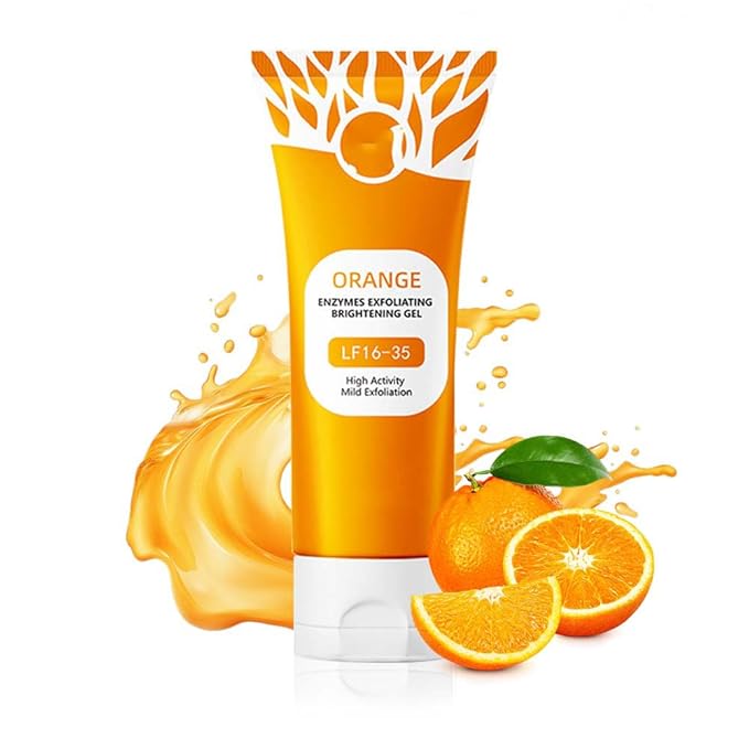 2025 New Orange Exfoliating Gel for Face and Body, Oranges Enzymes Exfoliating Gels Remove Blackheads Moisturize Skin, Upgrade Exfoliatings Cleansing Gel Scrub Clean Pores (Orange, One Size)