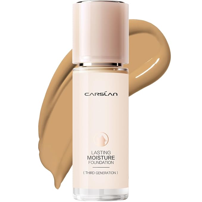 Lasting Moisture Foundation, 24H Longlasting Medium Coverage Dewy Finish Face Makeup, Poreless, Lightweight, Hydrating Liquid Foundation For Dry Skin, M02