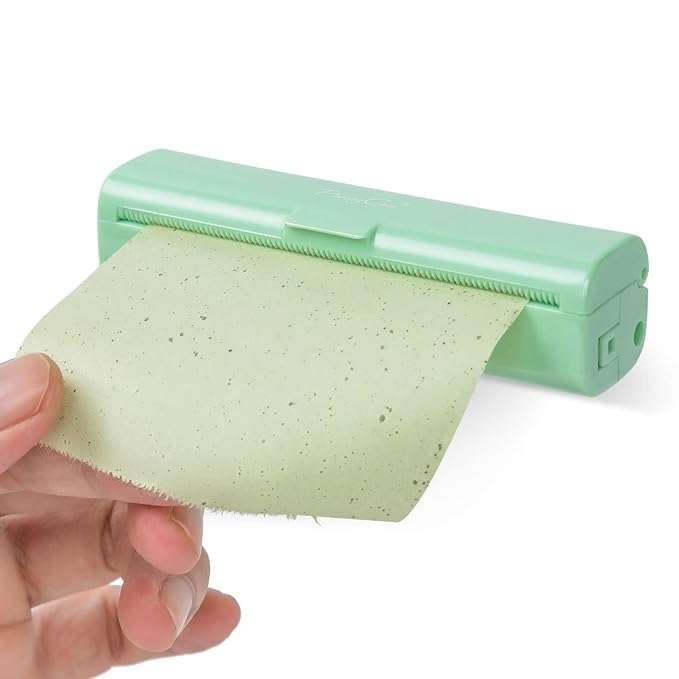 Natural Oil Blotting Paper Roll, Refillable Compact Dispenser No Shine Sheets, Absorb Excess Shine on Face or Scalp Instantly, Men and Women Facial Skin Care or Make Up Must Have (Green Tea)